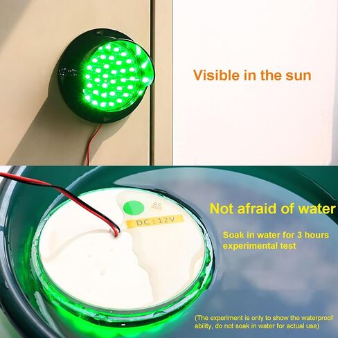 Monochrome LED Traffic Light, Mini Stop Light, Teaching Lamp for Wall, Indicator Warning Light, for Road, Toll Station, Residential Gate (Color : Rojo, Size : 200mm-12v)(Red,200mm 220v) in Saudi Arabia