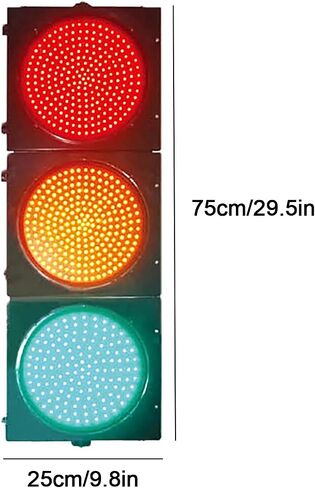 Stop Light Lamp 200mm(8in) Traffic Light, 3 Light Green-Yellow-Red, Retro Industrial Wall Lamp Indicator Light, for Cafe Bar Club Shop Warning Decoration(220V-Manual Control) in Kuwait
