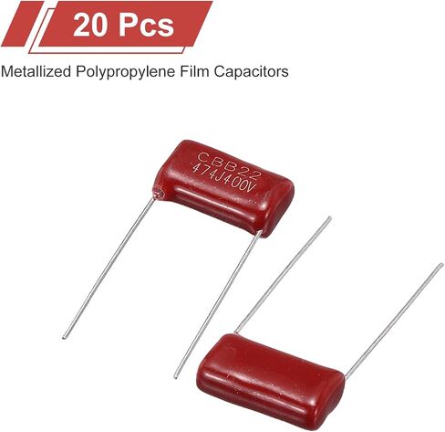 uxcell 20Pcs CBB22 400V 105J 5% Tolerance Through Hole Metallized Polypropylene Film Capacitors in Saudi Arabia