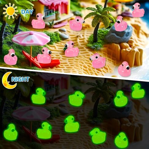 200 Pcs Mini Resin Flamingo Ducks, Pink Tiny Flamingo Figurine Resin Animals Set Toy Bulk for DIY Crafts Topper Cake Party Gifts Garden Lawn Dollhouse Micro Landscape Aquarium Fairy Home Decor in Kuwait