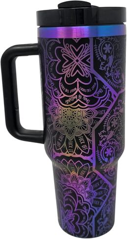 40oz Laser Engraved Nurse Swear Tumbler with Lid and Straw, Multicolor (Green) in Saudi Arabia