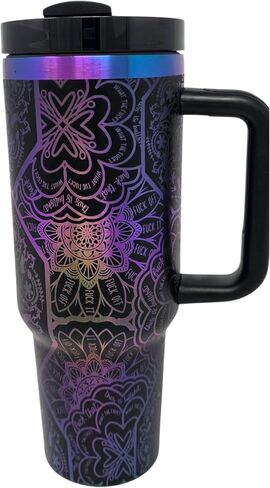 40oz Laser Engraved Nurse Swear Tumbler with Lid and Straw, Multicolor (Green) in Saudi Arabia
