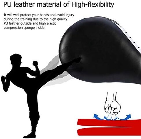 Taekwondo Kick Pad, Striking Pad Target Tae Kwon Do Karate Kickboxing Training TKD Kicking Pad Pract for Kickboxing Training Kwon Training Pad, Black, 15.4" x 7.7" x 2" in Saudi Arabia