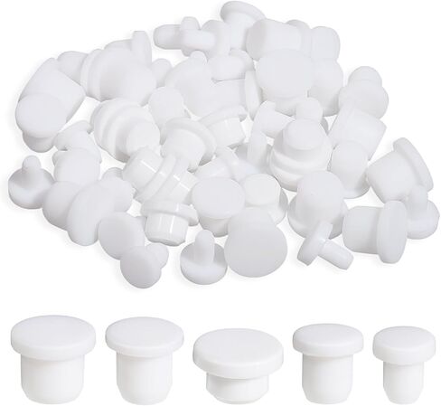 50 PCS Silicone Hole Plug 5 أحجام أسود مستدير Rubber Soft Soft Flights Plugs Broof Bulles Covers in Saudi Arabia