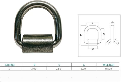 Prolinemax 4pc من الفولاذ المقاوم للصدأ T316 1 "حلقة لحام حلقة القارب البحرية د الحلق in Kuwait