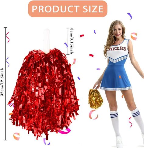 4pcs Sports Dance Party Party Pomeding Pom Poms مع مقبض إحباط للهتاف المفعم بالحيوية لفريق كرة السلة لفريق Squad Tennis Tennis Outdoor Games in Saudi Arabia
