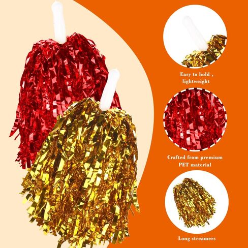 4pcs Sports Dance Party Party Pomeding Pom Poms مع مقبض إحباط للهتاف المفعم بالحيوية لفريق كرة السلة لفريق Squad Tennis Tennis Outdoor Games in Saudi Arabia