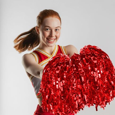 4pcs Sports Dance Party Party Pomeding Pom Poms مع مقبض إحباط للهتاف المفعم بالحيوية لفريق كرة السلة لفريق Squad Tennis Tennis Outdoor Games in Saudi Arabia