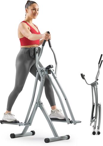 Sunny Health & Fitness Air Smart Air Walk Ellimptical ، آلة قابلة للطي مع خطوة 30 بوصة ، Cardio Cross Trainer Glider لممارسة التمرينات المنزلية ، رابط Bluetooth Sunnyfit المجاني ، مقاومة قابلة للتعديل اختياري in Kuwait