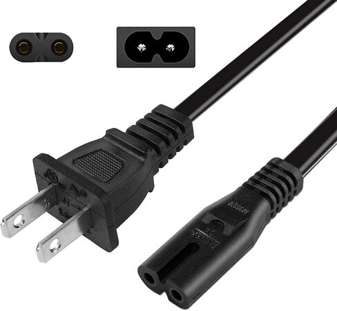 HEARTELA 6ft Non-Polarized 2-Prong Power Cord (NEMA 1-15P to IEC C7) - Compatible with Under Desk Elliptical Bike, Exercise Elliptical, Recumbent Upright Trainer in Saudi Arabia