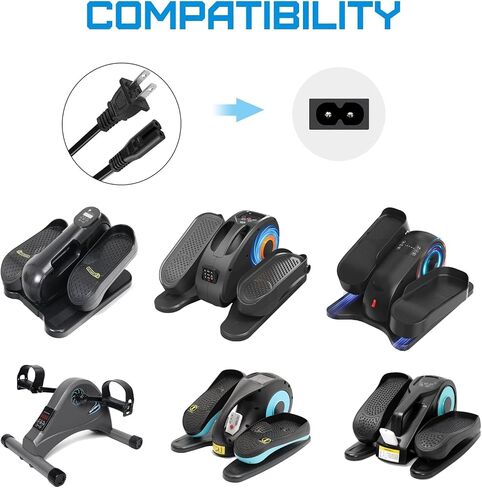 HEARTELA 6ft Non-Polarized 2-Prong Power Cord (NEMA 1-15P to IEC C7) - Compatible with Under Desk Elliptical Bike, Exercise Elliptical, Recumbent Upright Trainer in Saudi Arabia