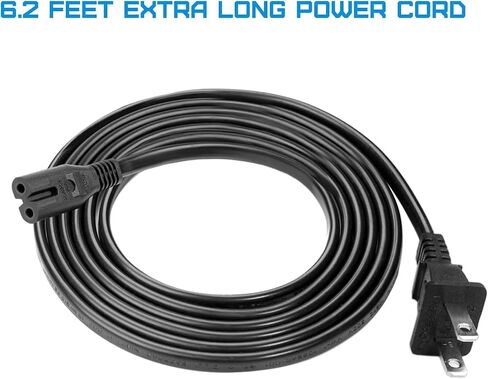 HEARTELA 6ft Non-Polarized 2-Prong Power Cord (NEMA 1-15P to IEC C7) - Compatible with Under Desk Elliptical Bike, Exercise Elliptical, Recumbent Upright Trainer in Saudi Arabia