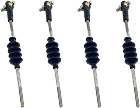 4 Set RC Boat Push Rod Kit M2 Tie Rod End with Rubber Seal Bellow and Pull Rod Pushrod for RC Ship DIY Model Boat Building Parts (M2x150mm Pushrod) in Saudi Arabia