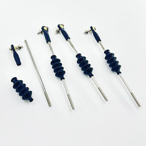 4 Set RC Boat Push Rod Kit M2 Tie Rod End with Rubber Seal Bellow and Pull Rod Pushrod for RC Ship DIY Model Boat Building Parts (M2x150mm Pushrod) in Saudi Arabia
