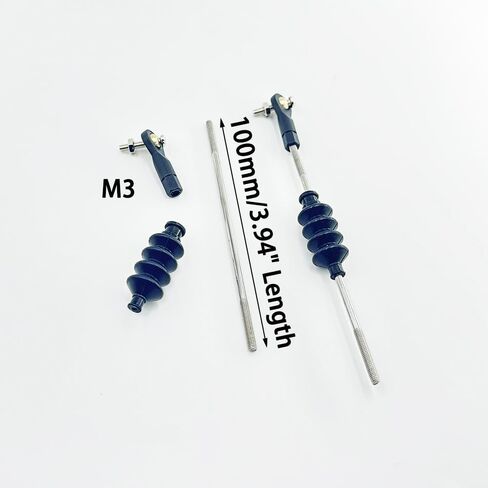 4 Set RC Boat Push Rod Kit M2 Tie Rod End with Rubber Seal Bellow and Pull Rod Pushrod for RC Ship DIY Model Boat Building Parts (M2x150mm Pushrod) in Saudi Arabia
