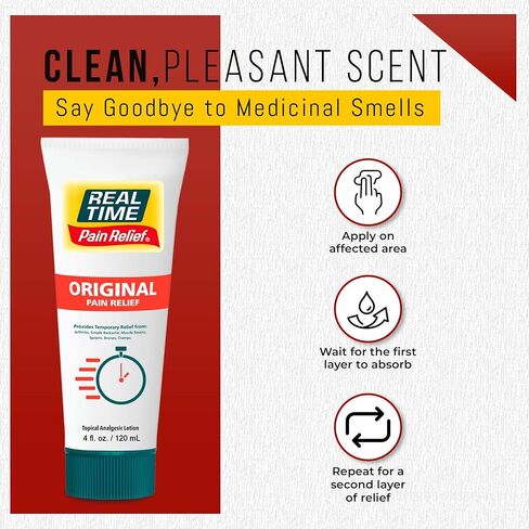 Real Time Pain Relief Cream - 5oz Tube | Versatile Relief for Muscle Pain, Joint Discomfort, and Arthritis | 17 Natural Ingredients Including Arnica, Capsicum, Menthol, MSM, and Emu Oil in Saudi Arabia