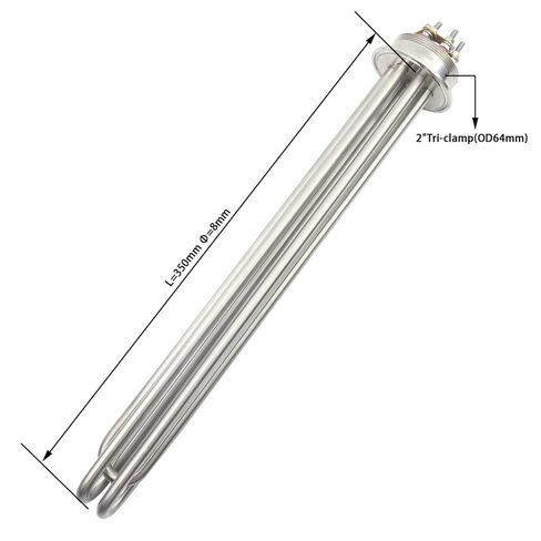 1pcs 3 المرحلة 2 عنصر تسخين مشبك ثلاثي (OD64) 380V 12 كيلو واط من الفولاذ المقاوم للصدأ من الفولاذ المقاوم للصدأ. in Kuwait