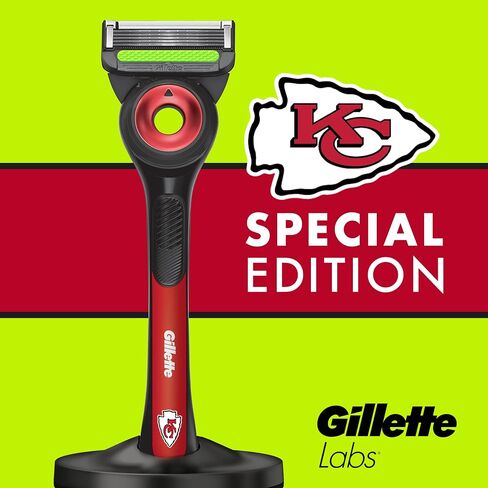 Gillette Labs Special NFL Chiefs Edition Shaving Razor for Men - 1 Handle, 1 Razor Blade Refill, Perfect for Game Day Grooming, GilletteLabs with Exfoliating Bar in Kuwait