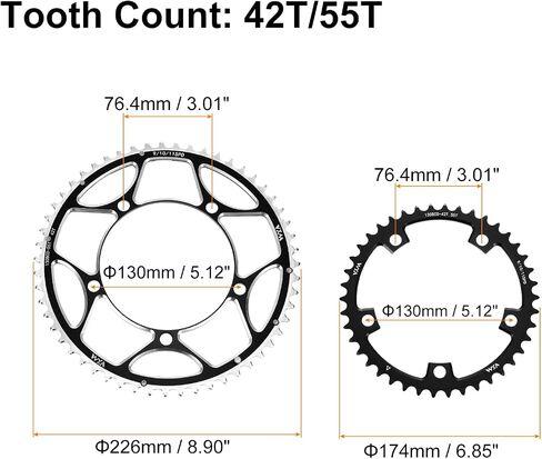 HARFINGTON Bike Chainring Set Round Narrow Wide Aluminum Chainring Chainwheel for Road Bike in Saudi Arabia