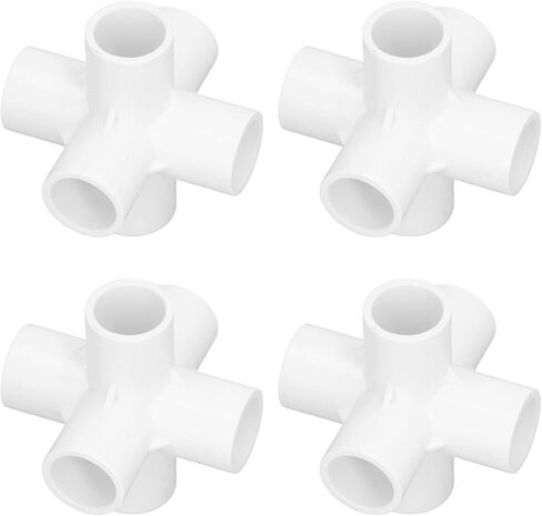 10pcs PVC Plity Pipe Corner Corner Connector 20 مم قطر داخلي E ، 6 طرق تجهيزات الأنابيب لأنابيب PVC ، مفصل المخرج الجانبي ، موصل أنابيب الكوع (أبيض) in Saudi Arabia