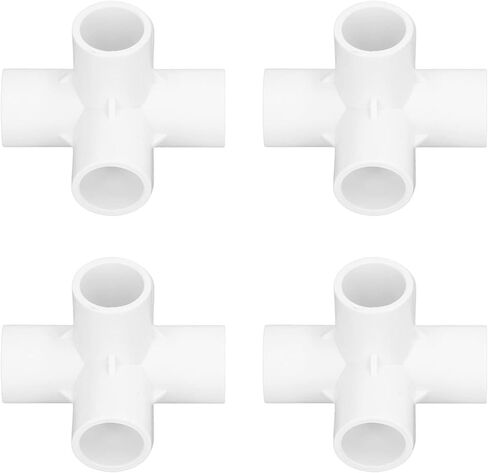 10pcs PVC Plity Pipe Corner Corner Connector 20 مم قطر داخلي E ، 6 طرق تجهيزات الأنابيب لأنابيب PVC ، مفصل المخرج الجانبي ، موصل أنابيب الكوع (أبيض) in Saudi Arabia