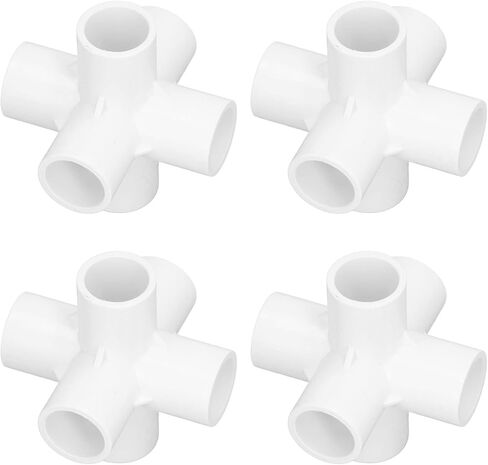 10PCS 6 Way Pipe Fittings PVC Plastic Pipe Corner Elbow Connector 20mm Inner Diameter (White) in Saudi Arabia