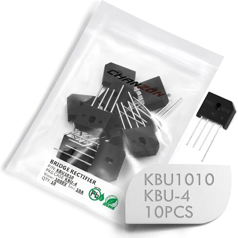 (حزمة من 10 قطع) Chanzon KBU1010 جسر مقوم الجسر ديود 10A 1000V KBU-4 (SIP-4) مرحلة واحدة ، الموجة الكاملة 10 أمبير 1000 فولت ثنائيات السيليكون الإلكترونية in Saudi Arabia