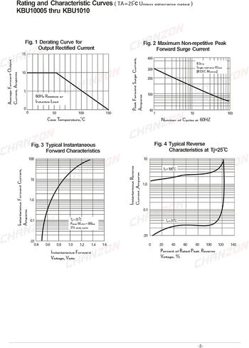 (حزمة من 10 قطع) Chanzon KBU1010 جسر مقوم الجسر ديود 10A 1000V KBU-4 (SIP-4) مرحلة واحدة ، الموجة الكاملة 10 أمبير 1000 فولت ثنائيات السيليكون الإلكترونية in Saudi Arabia