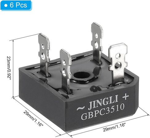 PATIKIL GBPC35-10 DIODE DIODE ، 2 PCS Bridge Rectifier 35A 1000V Silicon Diodes لتحويل طاقة التيار المتردد ، الأسود in Saudi Arabia