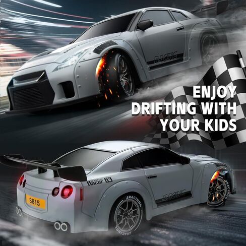 سيارة RC Drift ، 1:24 مركبة التحكم عن بعد المقياس مع مصابيح LED ، 2.4 جيجا هرتز 20km/ساعة 4WD عالي السرعة RC سيارات ، إطارات الانجراف ＆ بطاريتين ، سباق لعبة الرياضة هدية للبالغين الفتيات والأطفال in Kuwait