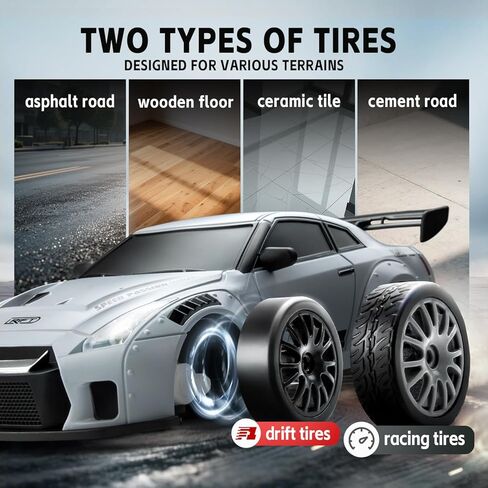 سيارة RC Drift ، 1:24 مركبة التحكم عن بعد المقياس مع مصابيح LED ، 2.4 جيجا هرتز 20km/ساعة 4WD عالي السرعة RC سيارات ، إطارات الانجراف ＆ بطاريتين ، سباق لعبة الرياضة هدية للبالغين الفتيات والأطفال in Kuwait