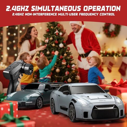 سيارة RC Drift ، 1:24 مركبة التحكم عن بعد المقياس مع مصابيح LED ، 2.4 جيجا هرتز 20km/ساعة 4WD عالي السرعة RC سيارات ، إطارات الانجراف ＆ بطاريتين ، سباق لعبة الرياضة هدية للبالغين الفتيات والأطفال in Kuwait