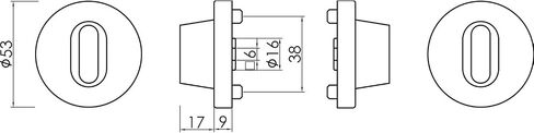 MARCHESI Toilet Rosette 53 mm with Rotary Latch on Both Sides – 2 x Latches + Rosette Matte Stainless Steel in Saudi Arabia