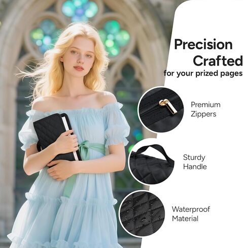 غطاء للكتاب المقدس القابل للتعديل مع 75 علامات تبويب للكتاب المقدس - حالة غلاف الكتاب المقدس للنساء - مقاومة للماء ، قضية الكتاب المقدس القابلة للغسل ， هدايا مسيحية قابلة لإعادة الاستخدام للنساء (الأسود ، ل) in Kuwait