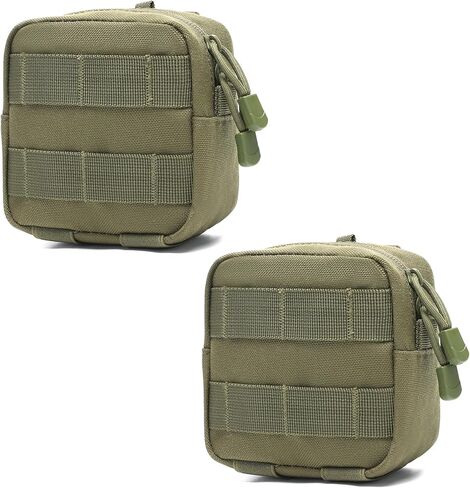 2 Pack Mini Tactical Molle Admin Loop Surface Pouch - Utility Laser Cut Ammo Pouch General Purpose Gadget Organizer Small Admin Molle Pouches EDC Tool Multi-Purpose Waist Belt Pouch in Kuwait
