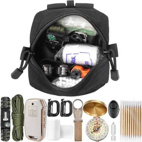 2 Pack Mini Tactical Molle Admin Loop Surface Pouch - Utility Laser Cut Ammo Pouch General Purpose Gadget Organizer Small Admin Molle Pouches EDC Tool Multi-Purpose Waist Belt Pouch in Kuwait