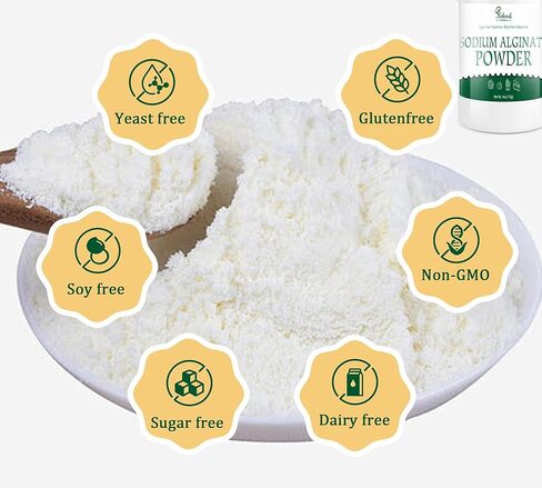 مسحوق الجينات الصوديوم 4 أوقية ، جينات الصوديوم النقية بنسبة 100 ٪ من أجل سماكة ، وكيل تلقائي من الدرجة الغذائية لصنع كرات كافيار فاخرة ، والآيس كريم ، وأكثر من ذلك ، ومثبت نباتي للخبز ، وغير المعدلة وراثيًا ونباتيًا in Kuwait