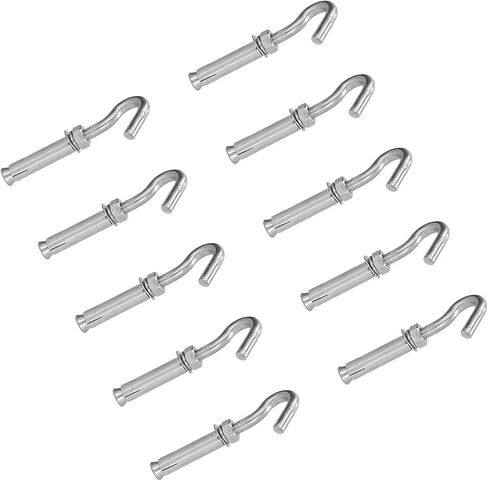 ZJchao Stainless Steel Expansion Hooks 10Pcs Concrete Wall Anchors Industrial Fasteners Open Cup Bolts for Cement Surfaces Heavy Duty Fixings (#4) in Saudi Arabia
