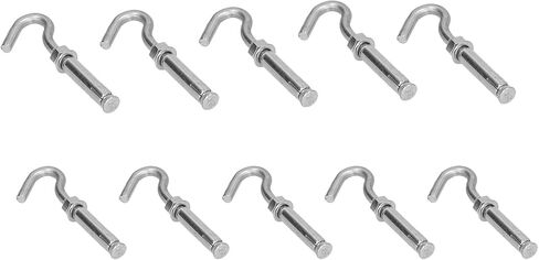 ZJchao Stainless Steel Expansion Hooks 10Pcs Concrete Wall Anchors Industrial Fasteners Open Cup Bolts for Cement Surfaces Heavy Duty Fixings (#4) in Saudi Arabia