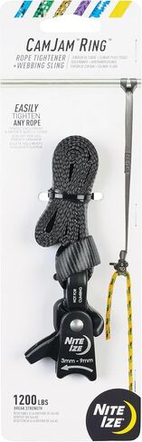 Nite Ize CamJam Ring Cord Tightener & 12" Webbing Sling - Features Pull-to-Tighten Lock & Quick-Release Lever - 240 lb Working Load Limit & 720 lb Break Strength - Fits Cords 2–5mm - Small in Saudi Arabia