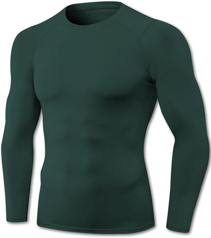 Men's Compression Shirt Long Sleeve Cool Dry Workout Athletic Base Layer Undershirts for Running Basketball Cycling in Kuwait