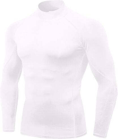 Men's Compression Shirt Long Sleeve Cool Dry Workout Athletic Base Layer Undershirts for Running Basketball Cycling in Kuwait
