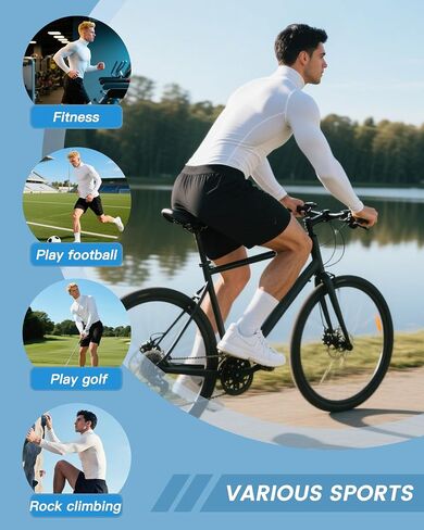 Men's Compression Shirt Long Sleeve Cool Dry Workout Athletic Base Layer Undershirts for Running Basketball Cycling in Kuwait