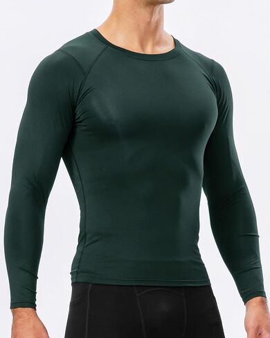Men's Compression Shirt Long Sleeve Cool Dry Workout Athletic Base Layer Undershirts for Running Basketball Cycling in Kuwait