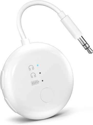 Avantree Soundjet R1 - محول Bluetooth Airplane لسماعات الرأس و Airpods رحلة السفر ، APTX Adaptive ، بطارية 20 ساعة ، جهاز إرسال صوت لاسلكي مع Chipset Qualcomm - Pink in Saudi Arabia
