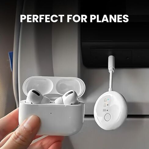 Avantree Soundjet R1 - محول Bluetooth Airplane لسماعات الرأس و Airpods رحلة السفر ، APTX Adaptive ، بطارية 20 ساعة ، جهاز إرسال صوت لاسلكي مع Chipset Qualcomm - Pink in Saudi Arabia