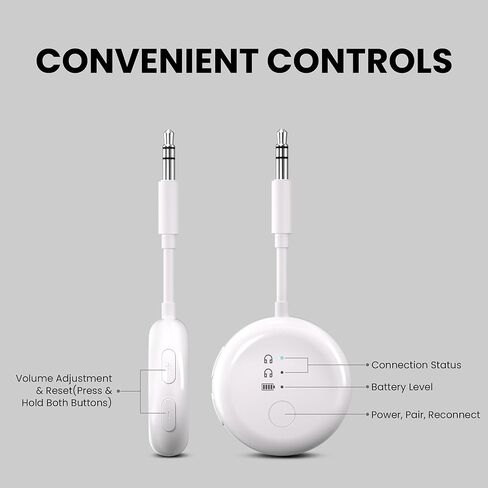 Avantree Soundjet R1 - محول Bluetooth Airplane لسماعات الرأس و Airpods رحلة السفر ، APTX Adaptive ، بطارية 20 ساعة ، جهاز إرسال صوت لاسلكي مع Chipset Qualcomm - Pink in Saudi Arabia