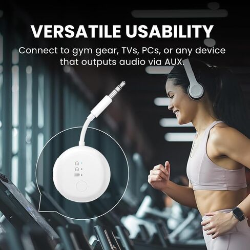 Avantree Soundjet R1 - محول Bluetooth Airplane لسماعات الرأس و Airpods رحلة السفر ، APTX Adaptive ، بطارية 20 ساعة ، جهاز إرسال صوت لاسلكي مع Chipset Qualcomm - Pink in Saudi Arabia