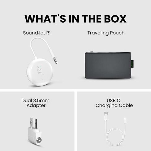 Avantree Soundjet R1 - محول Bluetooth Airplane لسماعات الرأس و Airpods رحلة السفر ، APTX Adaptive ، بطارية 20 ساعة ، جهاز إرسال صوت لاسلكي مع Chipset Qualcomm - Pink in Saudi Arabia