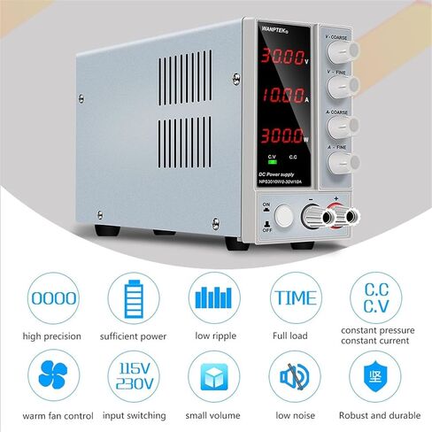 1PCS Adjustable Power Supply 60V 5A LED Digit Voltage Regulator Switch Laboratory Power Supply Bench 30V 10A DIY(4 Digits NPS306W) in Kuwait
